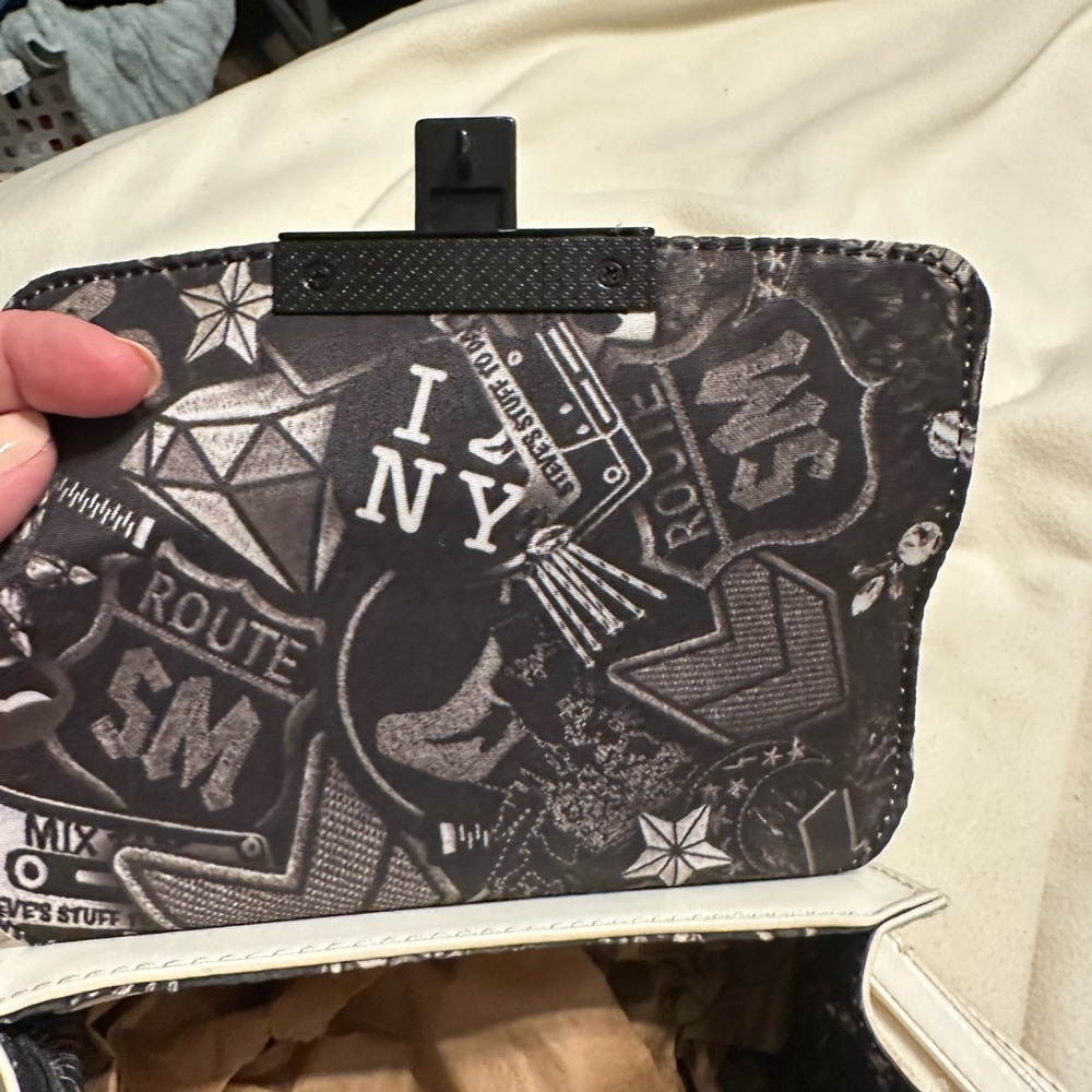 Madden Girl White Mini Bag with Black Accents - Picture 3 of 7